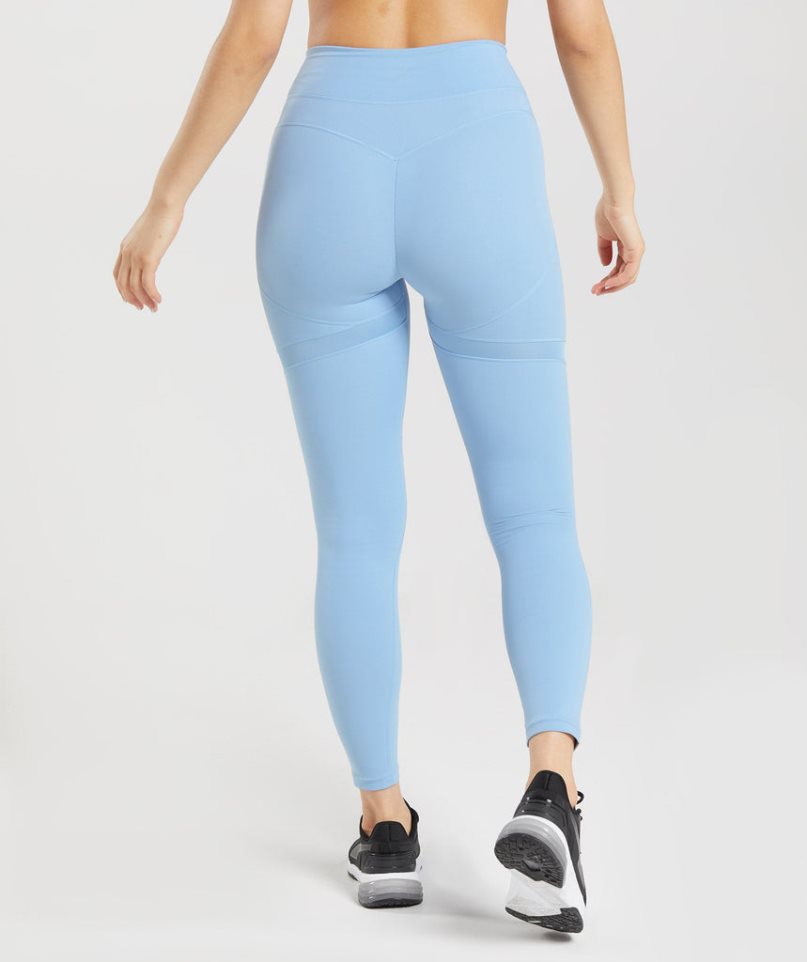 Legginsy Gymshark Whitney Mesh Damskie Głęboka Niebieskie | PL 074IQH